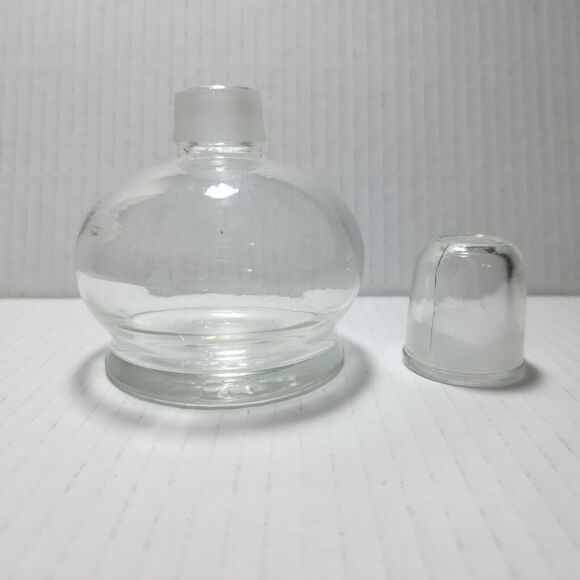 Empty Medicine Bottle and Cap with Rough Surface Clear Glass Made in U.S.A. - Picture 5 of 5